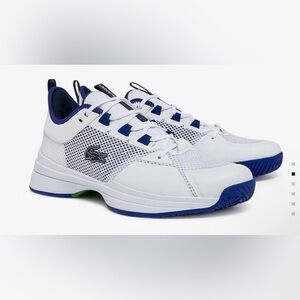 Lacoste AG-LT 21 men’s sneakers OrthoLite anti-microbial footbed. White blue 9.5